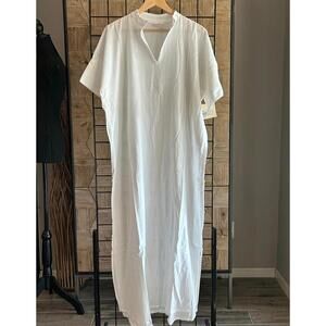 NWT B'Gauze Womens Maxi Dress Size 2 White Kaftan Tunic